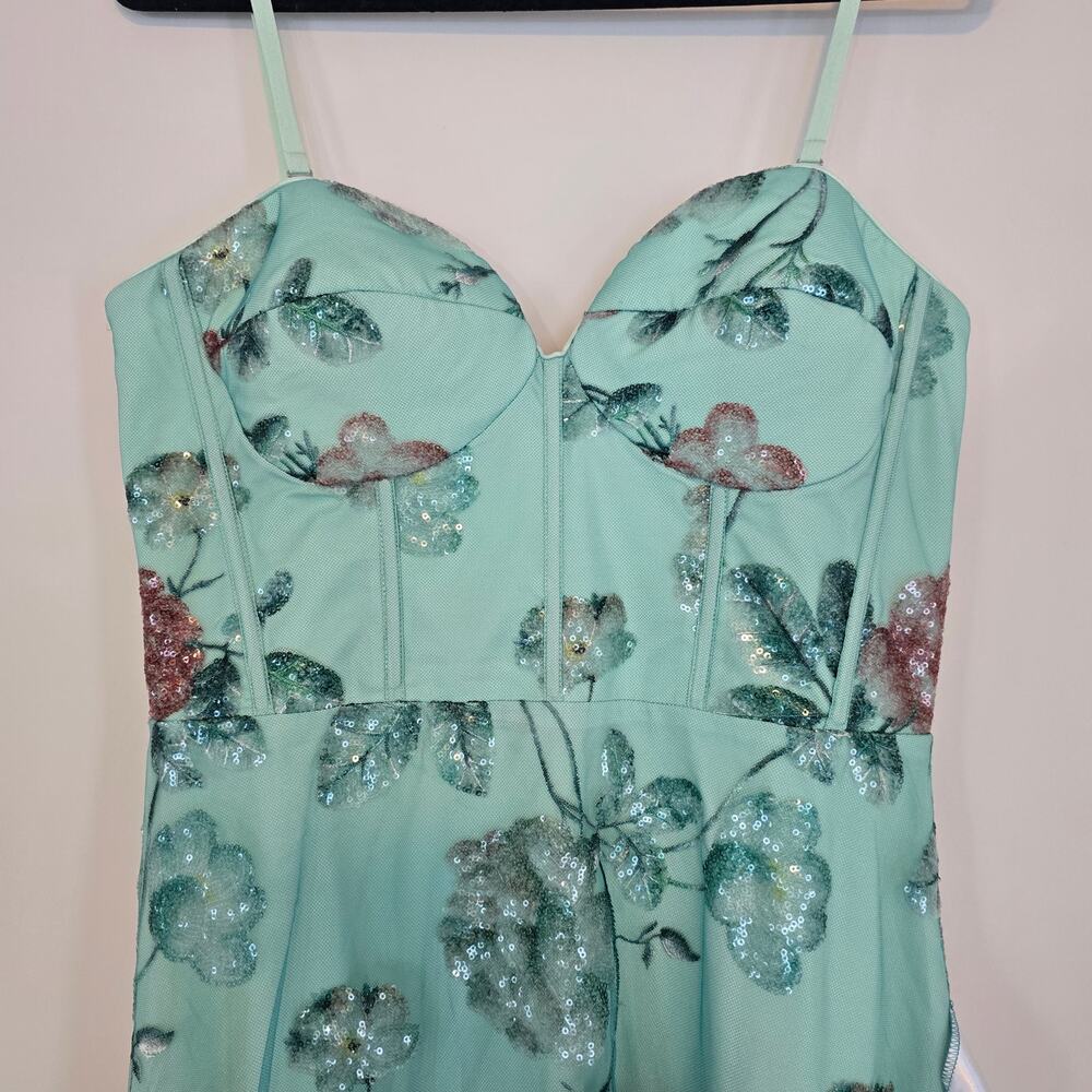Anthropologie Dress The Population Carina Strapless Sweetheart Sequin Midi L NWT - Picture 4 of 14